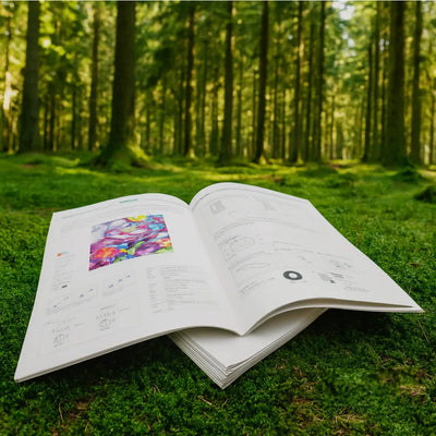 FSC認証紙を使用して印刷した中綴じ冊子